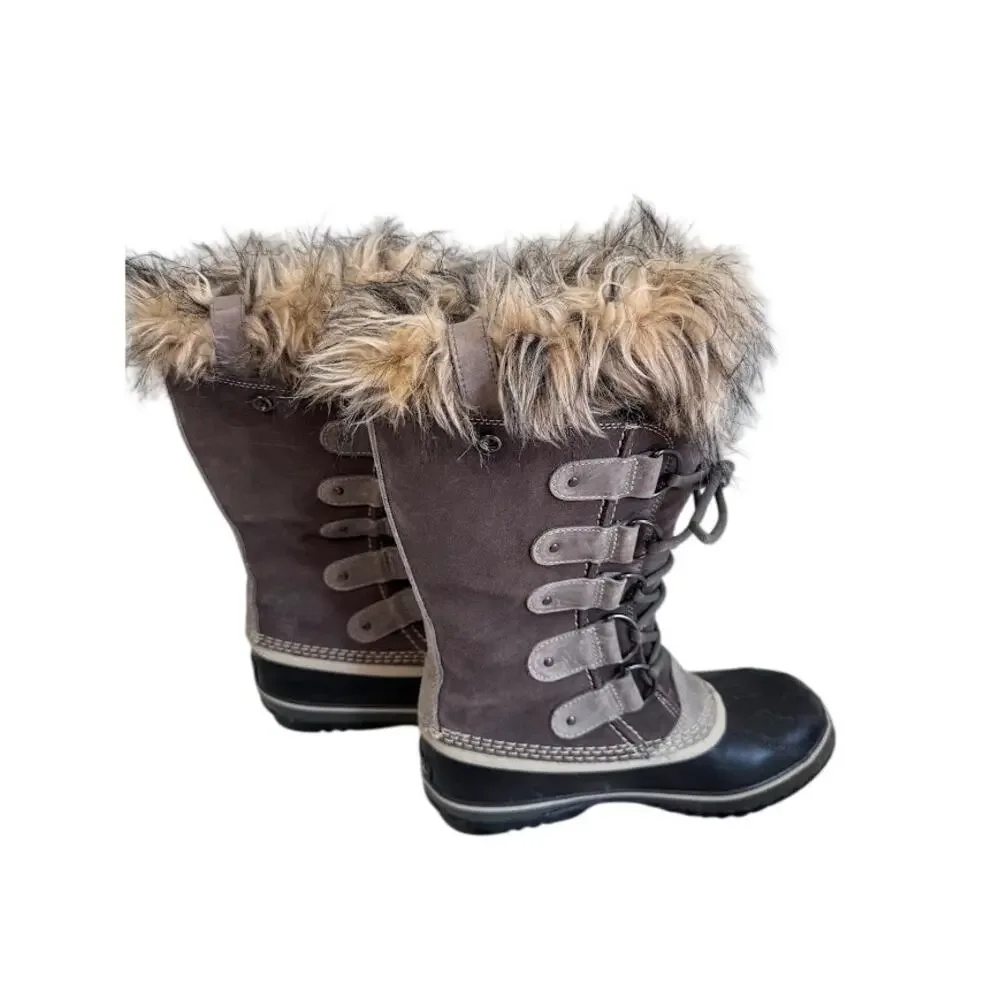 Sorel Joan of Arctic Quarry Grey Suede Winter Snow Boots NL1540-051 Size 9